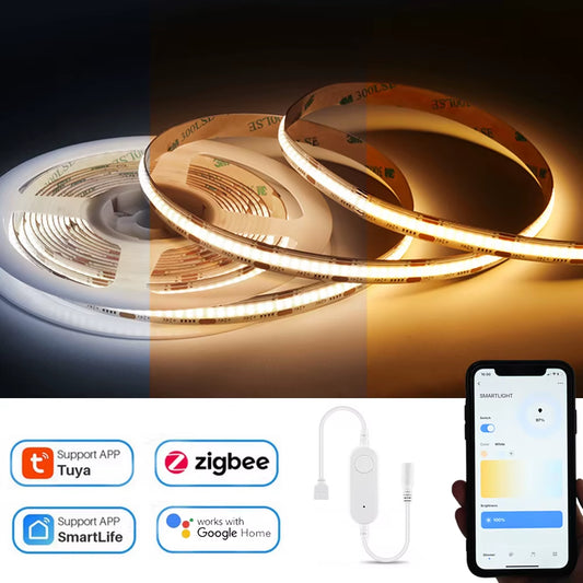 Symtech Zigbee COB CCT LED Strip Light 12V 2M 3M 5M 10M Alexa & Google Home Compatible