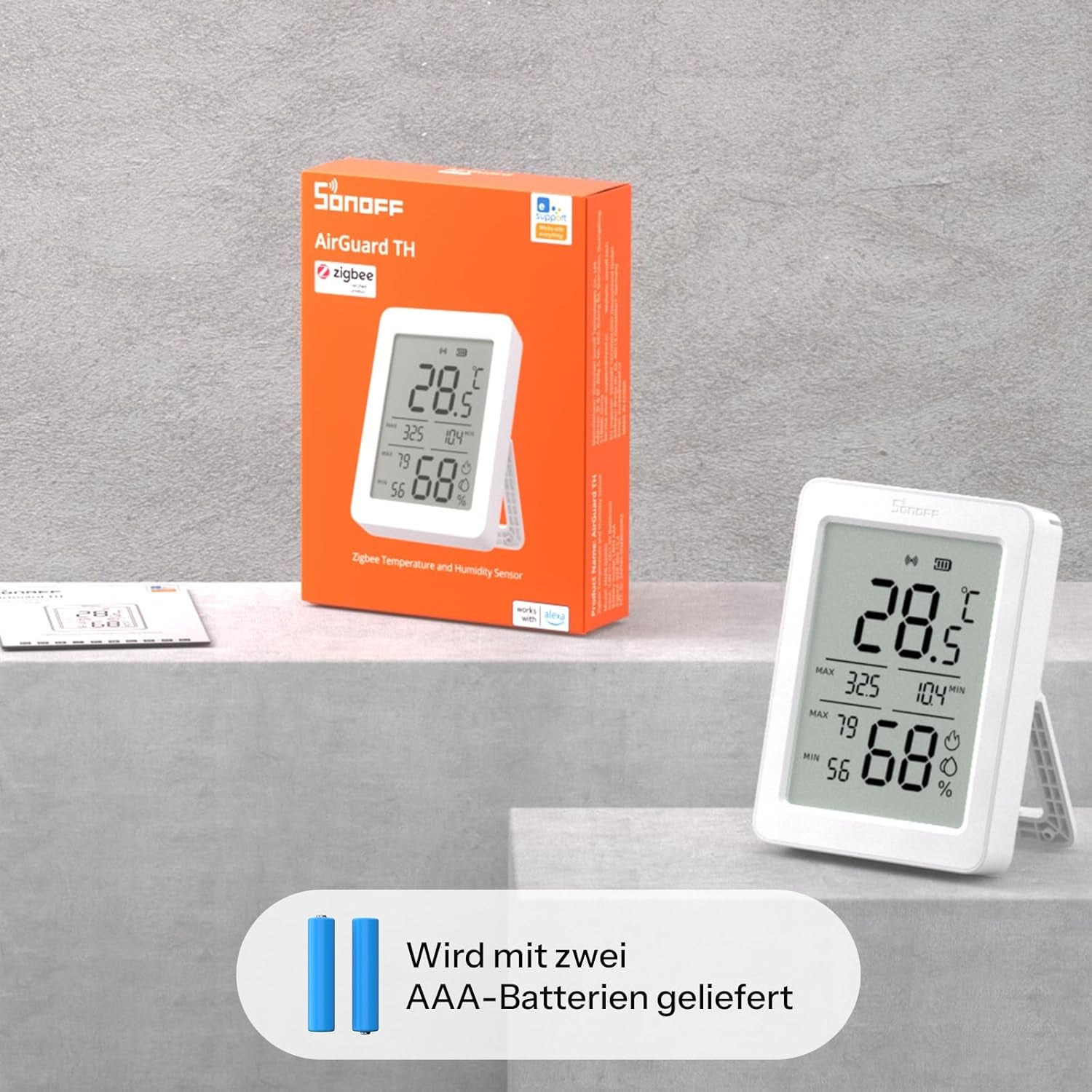 SONOFF AirGuard TH (SNZB-02DR2) | 3.6” Jumbo LCD Zigbee 3.0 Climate Monitor | 2-Pack Precision Bundle