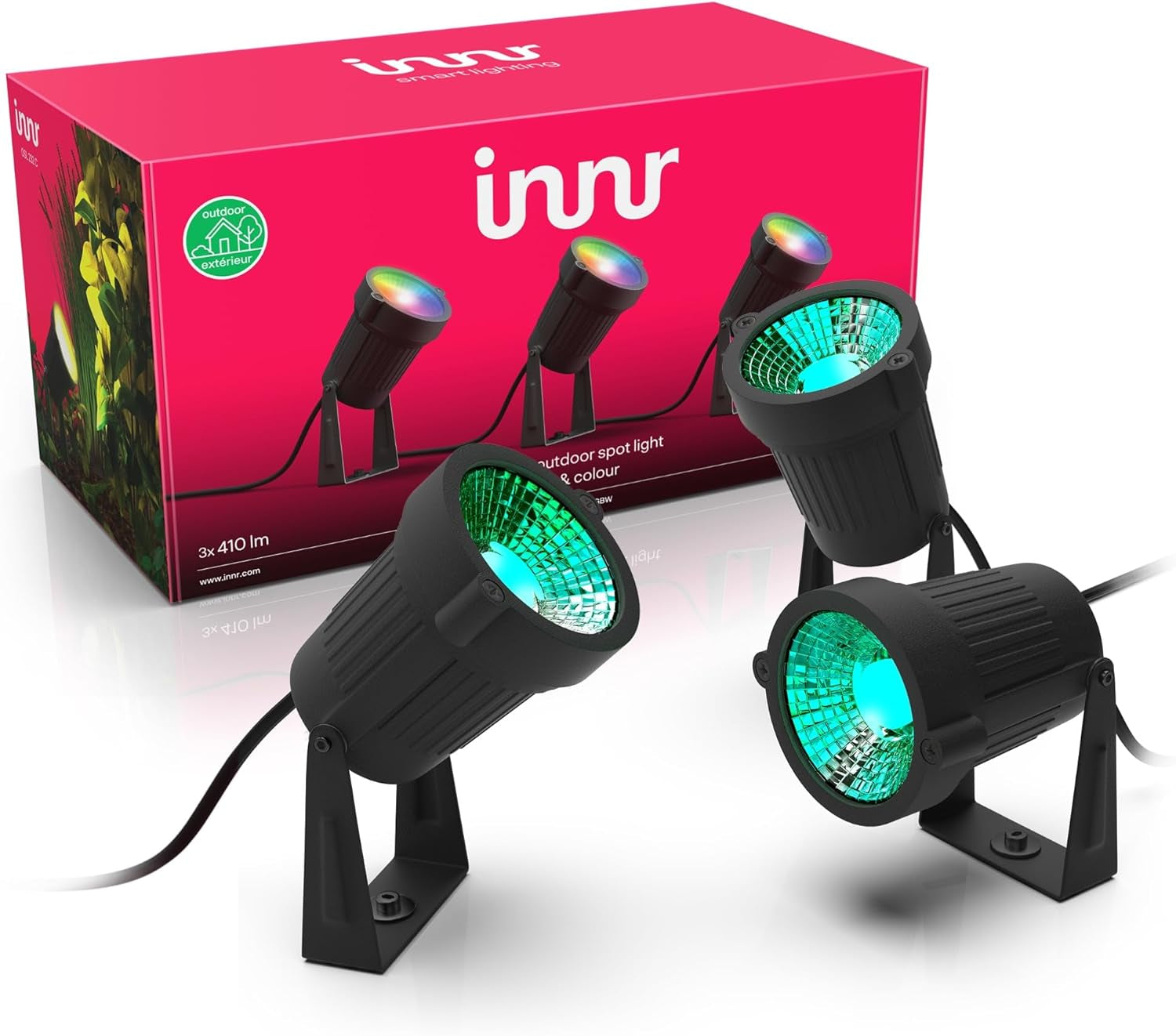 Symtech Smart RGB+CCT Garden Spotlight Kit | Zigbee 3.0 | 3-Pack Outdoor Ambiance