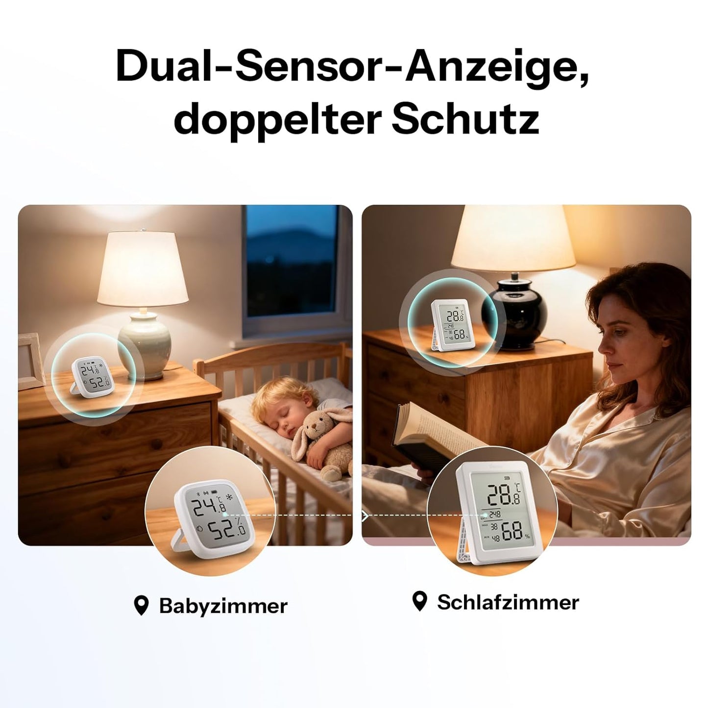SONOFF AirGuard TH (SNZB-02DR2) | 3.6” Jumbo LCD Zigbee 3.0 Climate Monitor | 2-Pack Precision Bundle