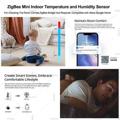Symtech Pro Environmental Monitor | Zigbee 3.0 Temperature & Humidity Sensor
