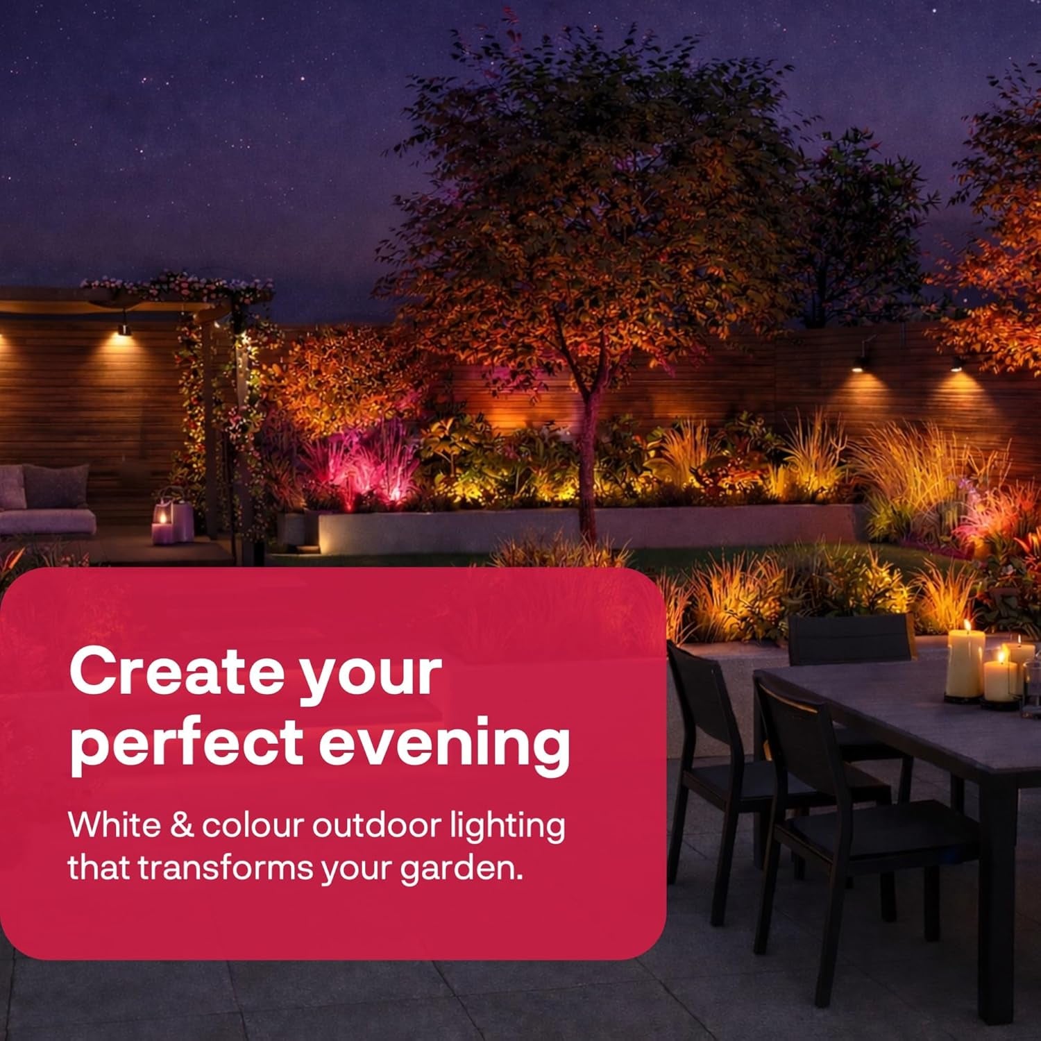 Symtech Smart RGB+CCT Garden Spotlight Kit | Zigbee 3.0 | 3-Pack Outdoor Ambiance