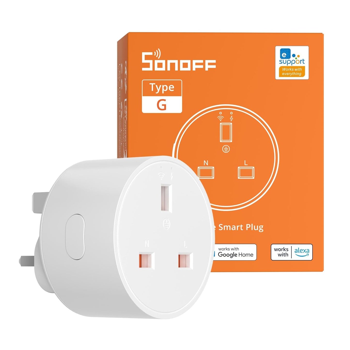 SONOFF S60 (Type G) Zigbee 3.0 Smart Plug | Precision Energy Monitoring & 13A Overload Protection