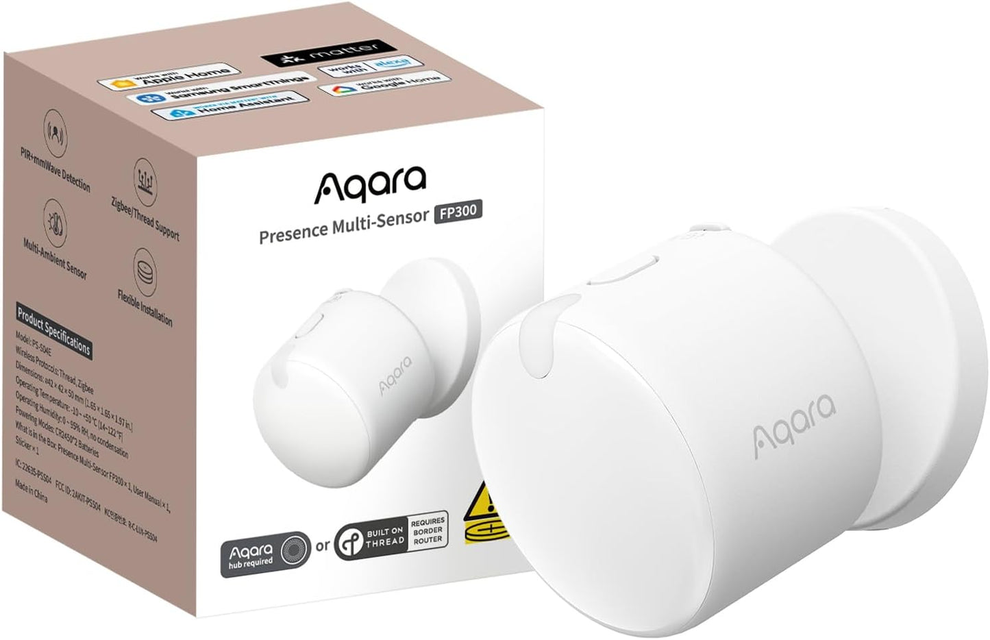 Aqara FP300 Presence Sensor | 5-in-1 AI mmWave & PIR | Wire-Free Zigbee 3.0 & Matter