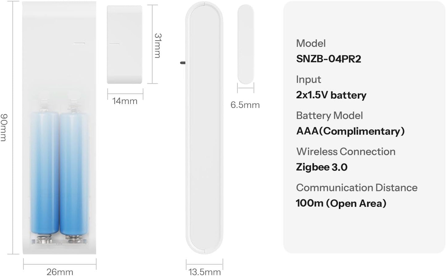 Symtech SenseGuard Gen2 | Pro Zigbee 3.0 Door & Window Sensor | 4-Pack Security Suite
