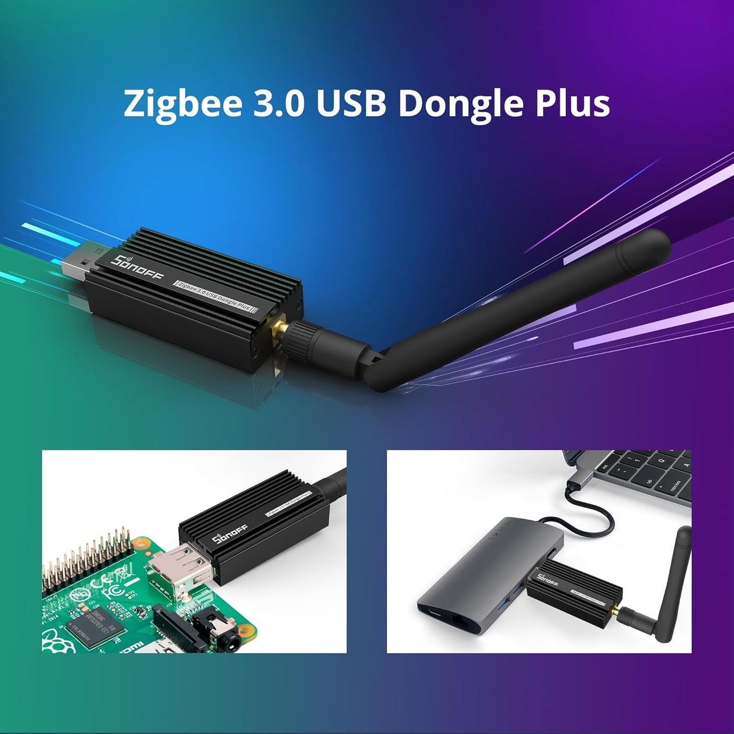 SONOFF Zigbee 3.0 USB Dongle Plus (ZBDongle-E) | High-Gain Universal Gateway | Home Assistant & Matter Ready